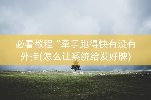 必看教程“牵手跑得快有没有外挂(怎么让系统给发好牌)