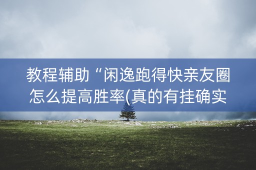 教程辅助“闲逸跑得快亲友圈怎么提高胜率(真的有挂确实有挂)