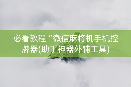 必看教程“微信麻将机手机控牌器(助手神器外辅工具)