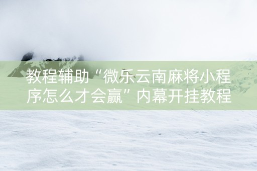 教程辅助“微乐云南麻将小程序怎么才会赢”内幕开挂教程