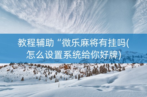 教程辅助“微乐麻将有挂吗(怎么设置系统给你好牌)