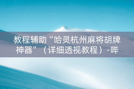 教程辅助“哈灵杭州麻将胡牌神器”（详细透视教程）-哔哩哔哩