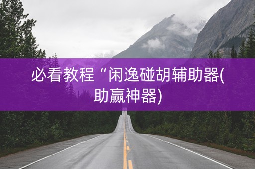 必看教程“闲逸碰胡辅助器(助赢神器)