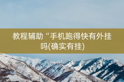 教程辅助“手机跑得快有外挂吗(确实有挂)