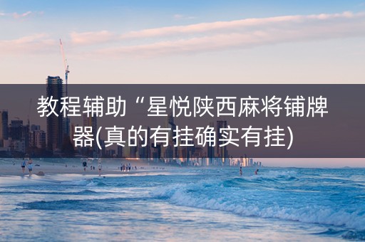 教程辅助“星悦陕西麻将铺牌器(真的有挂确实有挂)