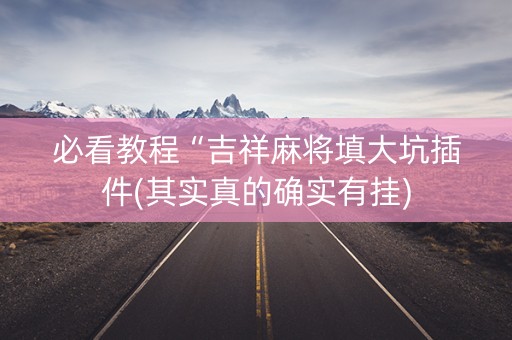必看教程“吉祥麻将填大坑插件(其实真的确实有挂)
