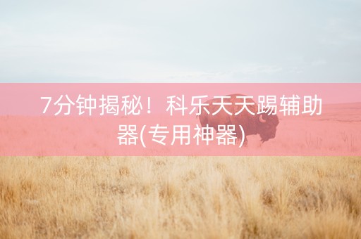 7分钟揭秘！科乐天天踢辅助器(专用神器)