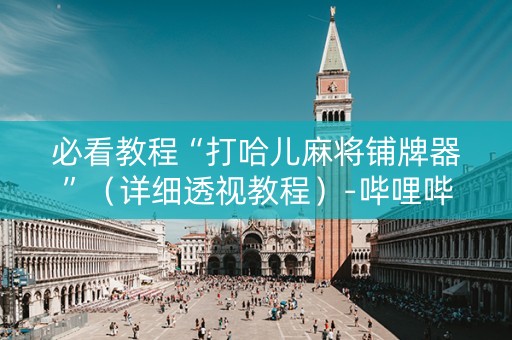 必看教程“打哈儿麻将铺牌器”（详细透视教程）-哔哩哔哩