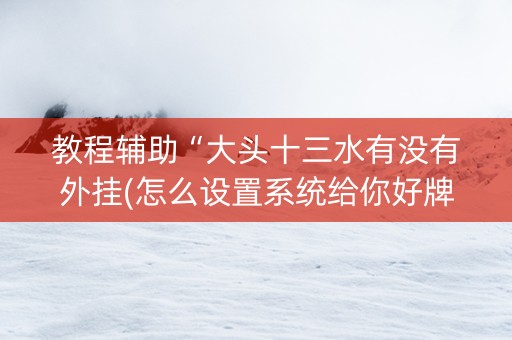 教程辅助“大头十三水有没有外挂(怎么设置系统给你好牌)