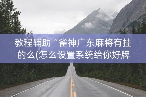 教程辅助“雀神广东麻将有挂的么(怎么设置系统给你好牌)