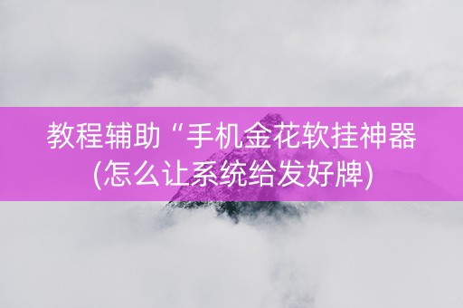 教程辅助“手机金花软挂神器(怎么让系统给发好牌)