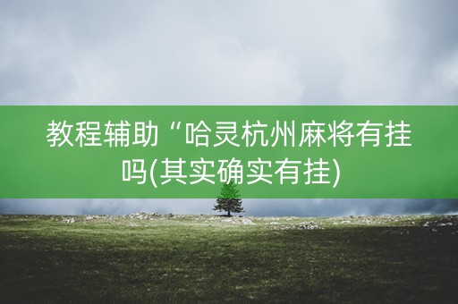 教程辅助“哈灵杭州麻将有挂吗(其实确实有挂)
