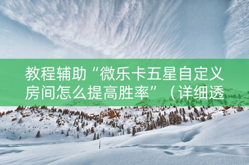 教程辅助“微乐卡五星自定义房间怎么提高胜率”（详细透视教程）-哔哩哔哩