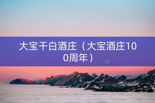 大宝干白酒庄（大宝酒庄100周年）