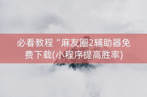 必看教程“麻友圈2辅助器免费下载(小程序提高胜率)