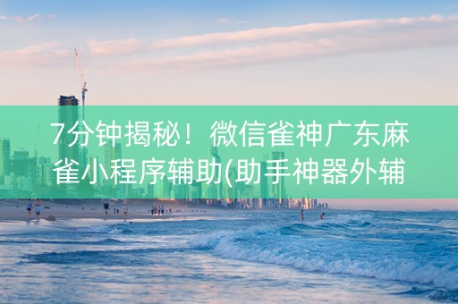 7分钟揭秘！微信雀神广东麻雀小程序辅助(助手神器外辅工具)