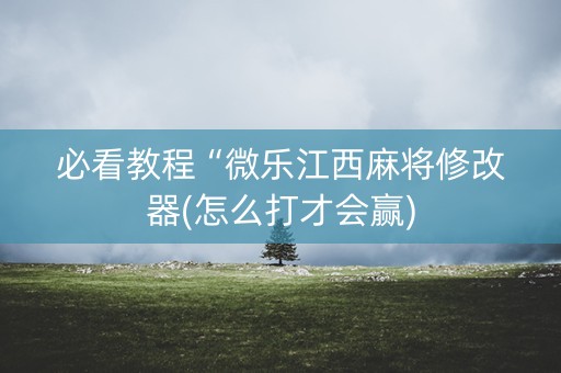必看教程“微乐江西麻将修改器(怎么打才会赢)