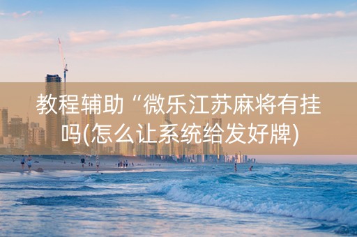 教程辅助“微乐江苏麻将有挂吗(怎么让系统给发好牌)