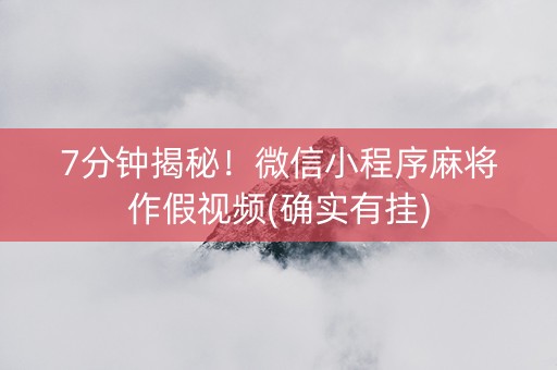 7分钟揭秘！微信小程序麻将作假视频(确实有挂)