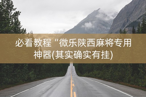 必看教程“微乐陕西麻将专用神器(其实确实有挂)