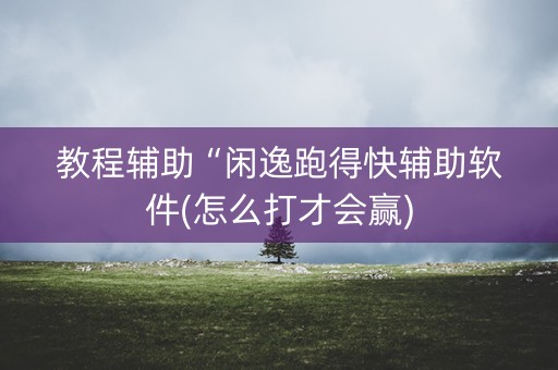 教程辅助“闲逸跑得快辅助软件(怎么打才会赢)