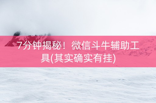 7分钟揭秘！微信斗牛辅助工具(其实确实有挂)