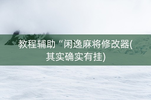 教程辅助“闲逸麻将修改器(其实确实有挂)