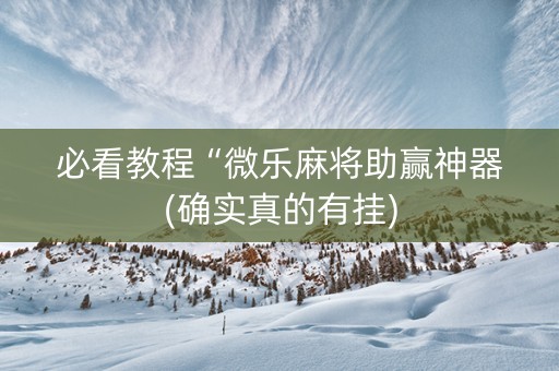 必看教程“微乐麻将助赢神器(确实真的有挂)