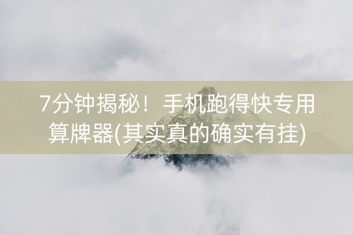 7分钟揭秘！手机跑得快专用算牌器(其实真的确实有挂)