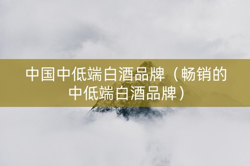 中国中低端白酒品牌（畅销的中低端白酒品牌）