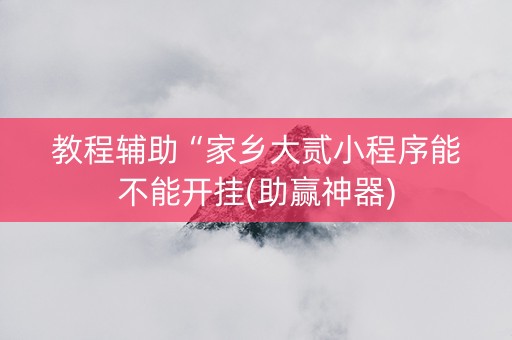 教程辅助“家乡大贰小程序能不能开挂(助赢神器)