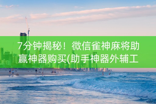 7分钟揭秘！微信雀神麻将助赢神器购买(助手神器外辅工具)