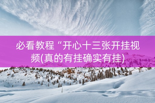 必看教程“开心十三张开挂视频(真的有挂确实有挂)