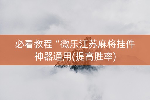 必看教程“微乐江苏麻将挂件神器通用(提高胜率)
