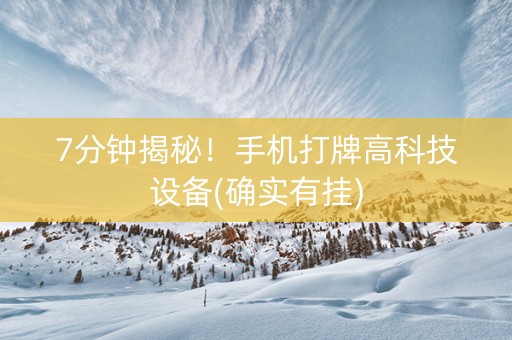7分钟揭秘！手机打牌高科技设备(确实有挂)