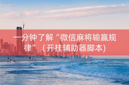 一分钟了解“微信麻将输赢规律”（开挂辅助器脚本)
