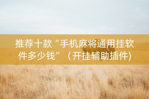 推荐十款“手机麻将通用挂软件多少钱”（开挂辅助插件)
