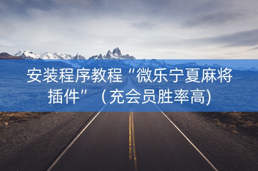 安装程序教程“微乐宁夏麻将插件”（充会员胜率高)
