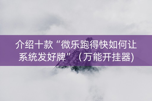 介绍十款“微乐跑得快如何让系统发好牌”（万能开挂器)