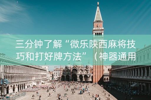三分钟了解“微乐陕西麻将技巧和打好牌方法”（神器通用版)