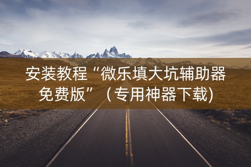 安装教程“微乐填大坑辅助器免费版”（专用神器下载)