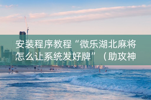 安装程序教程“微乐湖北麻将怎么让系统发好牌”（助攻神器)