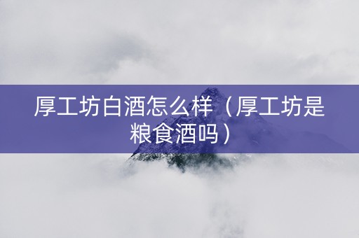 厚工坊白酒怎么样（厚工坊是粮食酒吗）