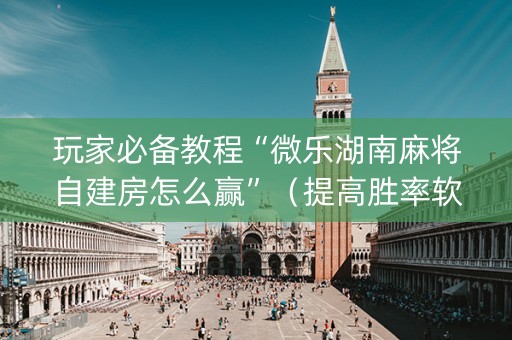 玩家必备教程“微乐湖南麻将自建房怎么赢”（提高胜率软件)