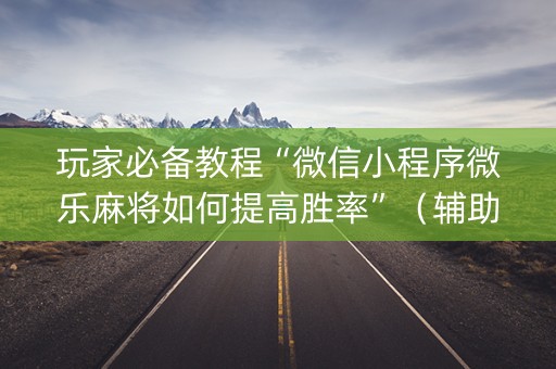 玩家必备教程“微信小程序微乐麻将如何提高胜率”（辅助挂发牌规律)