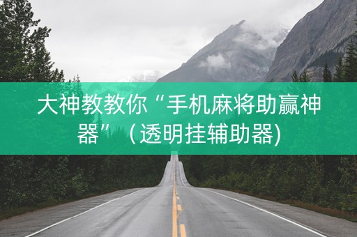 大神教教你“手机麻将助赢神器”（透明挂辅助器)