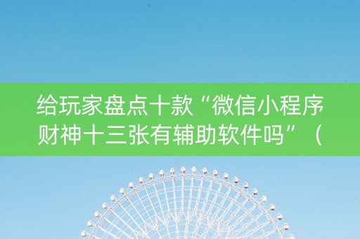 给玩家盘点十款“微信小程序财神十三张有辅助软件吗”（开挂神器下载)