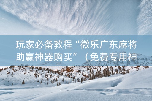 玩家必备教程“微乐广东麻将助赢神器购买”（免费专用神器)