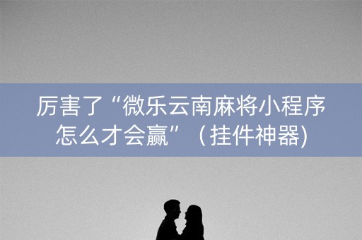 厉害了“微乐云南麻将小程序怎么才会赢”（挂件神器)
