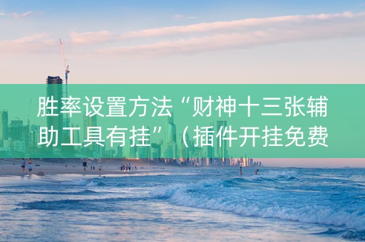 胜率设置方法“财神十三张辅助工具有挂”（插件开挂免费AI)
